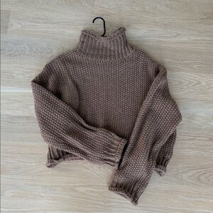 Petal and pup Cozy Brown Turtleneck Sweater, size small